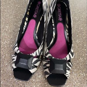 Greta peep toe wedges